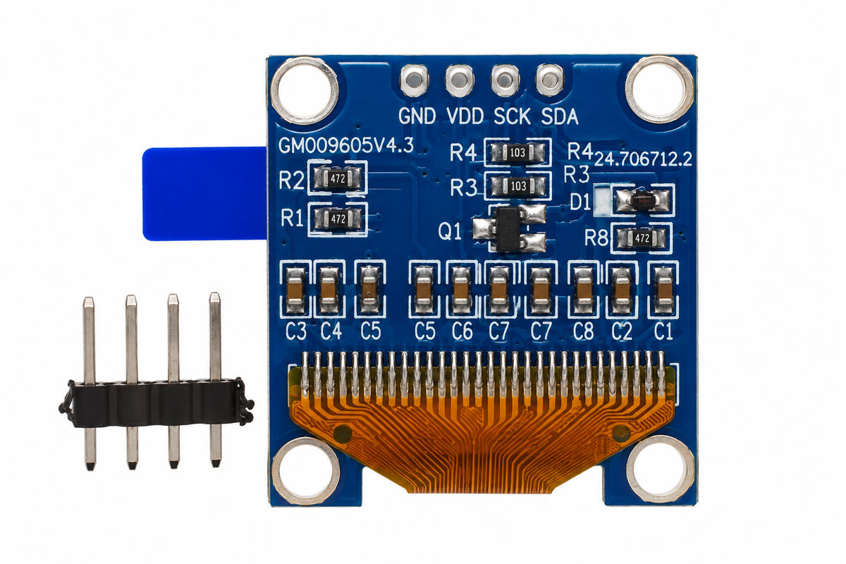 0.96 Inch OLED Display Module 128x64 I2C 4-Pin Blue